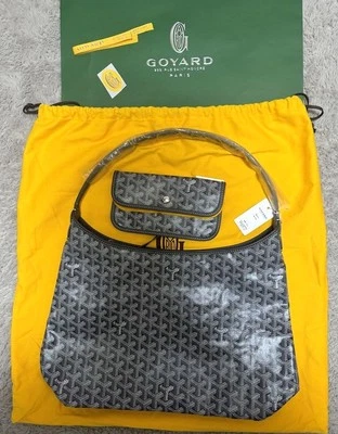 Goyard Boheme Hobo PM Shoulder Bag Pouch Gray Purse Woman Canvas Auth New Unused - Image 1 of 4