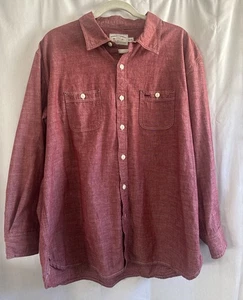 Men's Guide Boat Company Japanese Chambray Red Haze Long Sleeve Button Sz 2XL - Picture 1 of 10