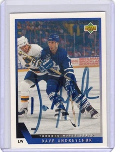 93-94 Cubierta Superior Autógrafo en Persona Dave Andreychuk Auto Hojas de Arce - Imagen 1 de 2