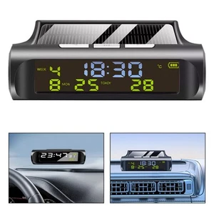 Car Dashboard Clock with Automatic Solar Power and Temperature Monitoring - Picture 1 of 11