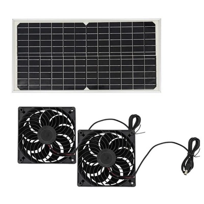 Solar Panel Fan 16W with DC Fans for Chicken Coop and Shed Ventilation - Image 1 of 4
