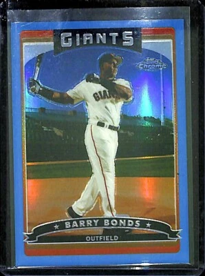 2006 Topps Chrome Baseball Blue Refractor #50 Barry Bonds - Image 1 of 2