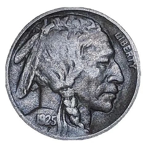 1925-D Denver Buffalo Nickel ~ Better/Date Grade~VF/VERY FINE ~ Die Rotation Cover