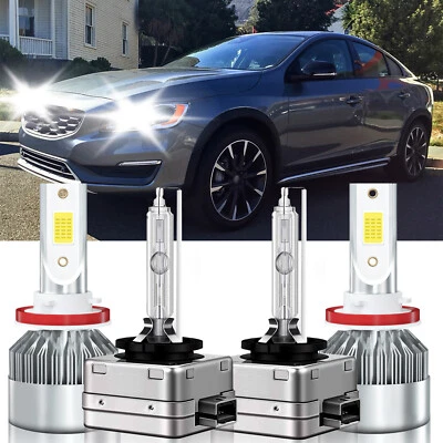 Combo de 4 bombillas de faros LED HID H11 D3S para Volvo S60 Cross Country 2016-2018 Foto 1 de 4
