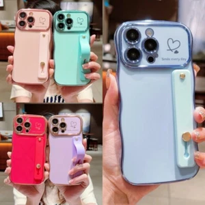 Funda de teléfono pulsera enchapada en corazón para iPhone 16 15 14 Pro Max 13 12 cubierta ondulada - Imagen 1 de 20