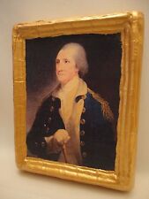 George Washington American President Gold Art Icon on Genuine Pine Wood Plaque