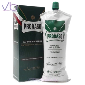 PRORASO Green Shaving Cream In Tube, Eucalyptus Oil & Menthol, Barber Size 500ml - Picture 1 of 1