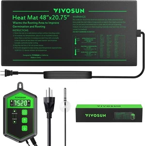 VIVOSUN 48”x20.75"Seedling Heat Mat with Thermostat Warmer Heating Pad for Plant - Picture 1 of 8