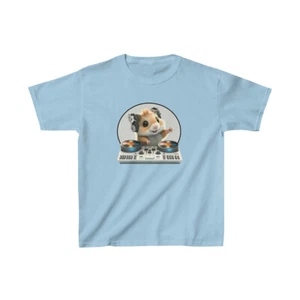 US Kids - Music DJ Hamster at a mixing table - Heavy Cotton Tee - 7Y to 14Y - Picture 1 of 29