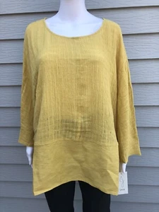 Joie NWT Women's Top Shirt Blouse Linen,Cotton Contrast Gauze Lagenlook Size 1X - Bild 1 von 20