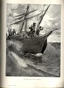 1884 Stampa Antica = ROSOLINO PILO SULLA PARANZA = Risorgimento = Old Print - Picture 1 of 1