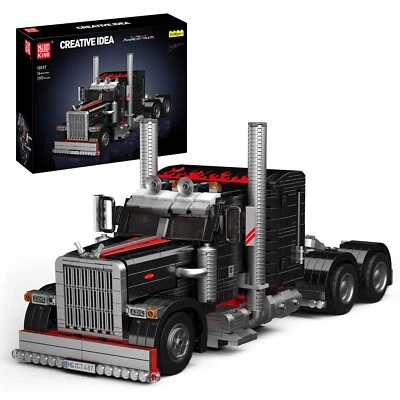 Mould King 10037 Flatbed Semi Truck Tow Truck Muscle Car Building Block Toy - Image 1 of 4
