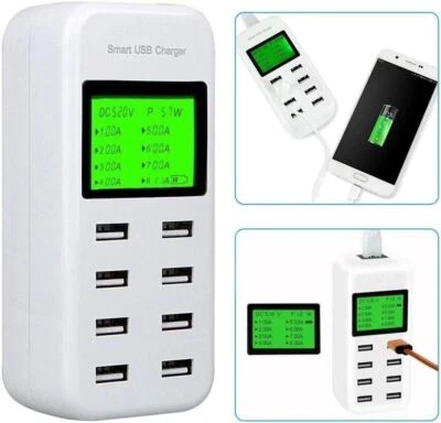 40w 8A 8 Ports USB Wall Charger Stations Multiple Charging Block/Power USB Strip - Image 1 of 4