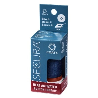 SECURA THREAD Coats & Clark Indigo Navy Heat Activated Button Thread 100 yd Poly - Image 1 of 3