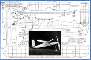 Model Airplane Plans (FF): 1935 Wakefield Winner 40" RP by Gordon Light - Picture 1 of 5