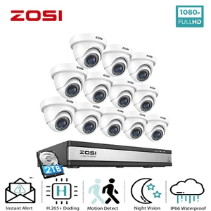 ZOSI 12 pcs Channel 1080p Security Camera System Outdoor with 2TB Hard Drive 2TB - Picture 1 of 11