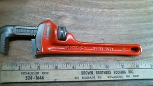 W1  Rigid USA Heavy Duty  8" Pipe Wrench Ridge Tool Co. Elyria, O U.S.A. - Picture 1 of 4