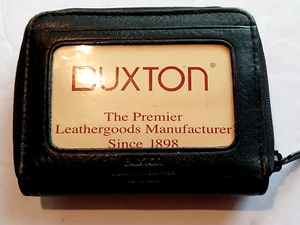 Buxton Estuche para Tarjetas Expandible Billetera Cuero Genuino Unisex Doble Compartimentos - Imagen 1 de 5