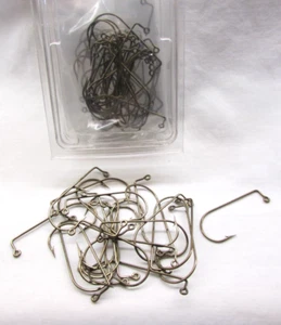 Eagle Claw Worm Hooks Size 4/0 Bronze Classic 90* Hook Aberdeen USA 75pk H89 - Picture 1 of 6