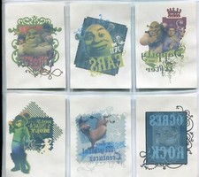 Shrek The Third Complete Tattoo Chase Card Set T1-6