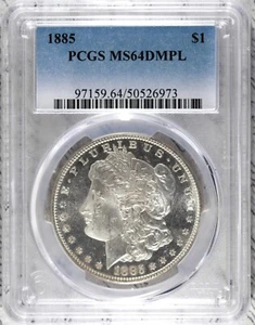 1885 Morgan Dollar PCGS MS64DMPL Deep Mirror Prooflike! #1DKI - Picture 1 of 2