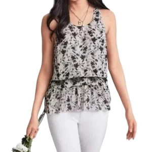 CAbi 5907 sz S Everything Black & White Layered Peplum Sleeveless Blouse 2 PC - Picture 1 of 12