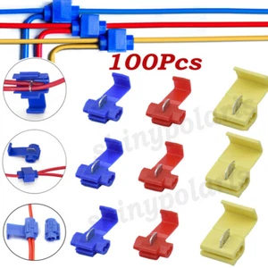 100PCS Scotch Lock Electrical Wire Cable Connectors Quick Splice Crimp Terminals - Picture 1 of 19