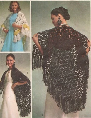 Vintage Simplicity 5660 CROCHETED SHAWL Sewing Pattern Women Crochet One Size - Image 1 of 2