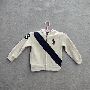 Polo Ralph Lauren Boys Hoodie 44T Gray Big Pony Long Sleeve Cotton Polyester - Picture 1 of 8