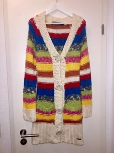 Original DESIGUAL lange Damen-Strickjacke bunt-gestreift, Knöpfe, M - NP: 120€ - Bild 1 von 3