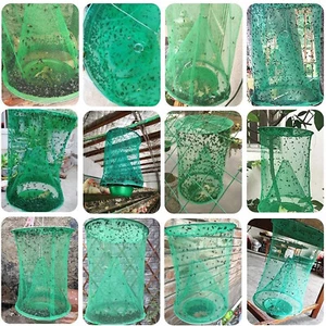 1-10PCS Reusable Ranch Fly Trap Cage Net Pest Bug Hanging Catcher Killer w/ Bowl - Picture 1 of 12