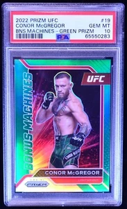 2022 Panini Prizm UFC Conor McGregor #19 Bonus Machines Green Prizm - PSA 10 - Picture 1 of 2