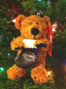 Harley Davidson Bear Ornament Biker Club Holiday Rider III New 7in with Stocking - Picture 1 of 4