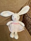 M&S White Bunny Rabbit Soft Toy Pink Polkadot Dress Comforter (a13