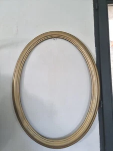 old wooden frame. round, oval picture frame. cadre ancien bois doré Ovale - Imagen 1 de 10
