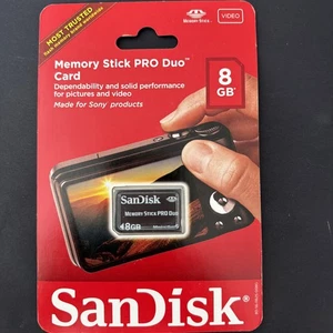 NEW 8gb Sandisk Sony Memory Stick Pro Duo Card for Sony Cybershot Camera PSP - Picture 1 of 4