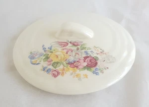 Vintage Deckel mit Blumendekor 4-3/4" Durchmesser wunderschön!! W27 L05 - Bild 1 von 3