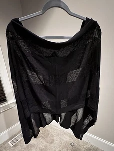 Neu ohne Etikett weiche Umrandung schwarz leichter Schal/Poncho Stil #1BH38 nie getragen - Bild 1 von 4