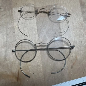 2 antike Brillen - besonders & unbeschriftet - goldfarben & silberfarben -- Q3 - Bild 1 von 24