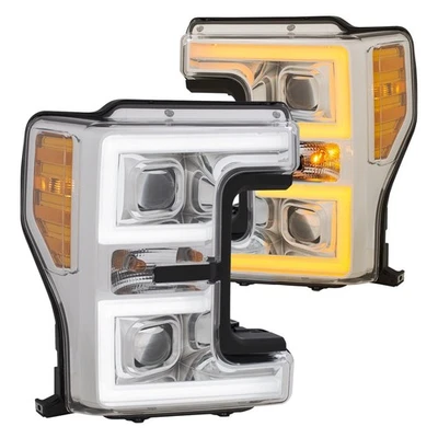 For Ford F-250 Super Duty 17-19 Headlights Plank Style Driver & Passenger Side Foto 1 de 4