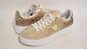 GUESS Scarpe da Ginnastica Donna Denesa Bedazzled Jewels Platform, Oro 710, 11 M US - Foto 1 di 5