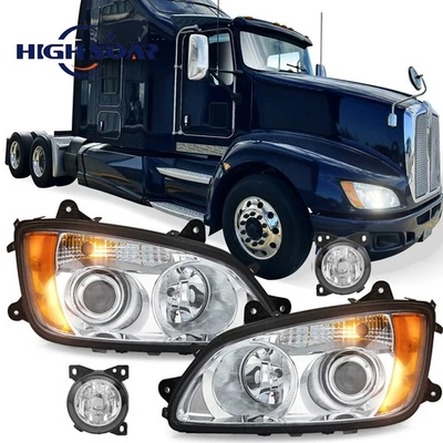 Faros halógenos 2 piezas + faros antiniebla 2 piezas para Kenworth T660 T700 T470 T300 Foto 1 de 4