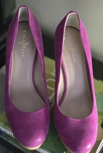 Womens COLE HAAN W/Nik* Air Chelsea Magenta Platform Leather 4.5" Heel Size 10B - Picture 1 of 11