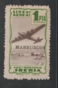 Collector Morocco 1940 1pta Air  Stamp  MH cv $15  Huge 1c sale      wa172 - Picture 1 of 1