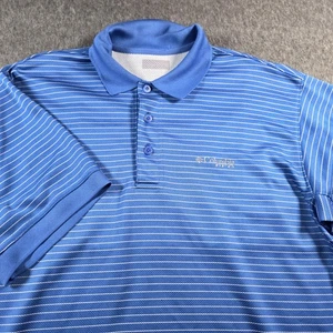 Columbia PFG Poloshirt Herren blau weiß gestreift Performance Angeln Omni-Shade - Bild 1 von 10