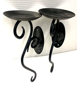PartyLite Hearthside Wrought Iron Candle Wall Sconce Design Set Retired 11.25" - Picture 1 of 5
