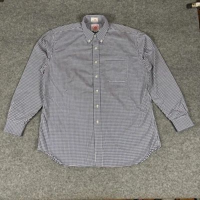 J Press Oxford 100% Cotton Button Down Mens 17 36 Check MADE IN USA - Image 1 of 4