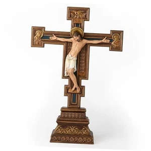 Crocifisso Cattolico Fiorentino BC per Altare Casa, 13,4L" x 9W" Croce in Piede - Foto 1 di 8