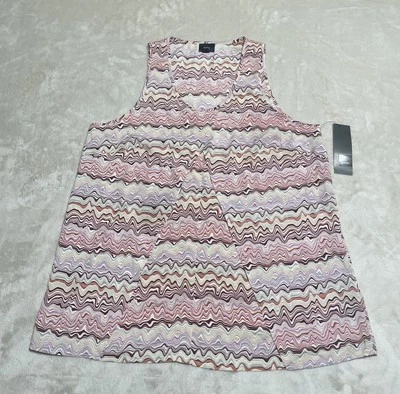 Blusa Mossimo Top Mujer Multicolor Transparente Sin Mangas Ligera Ondulada Geométrica Foto 1 de 4