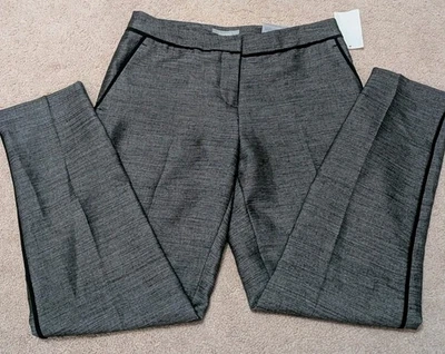 ¡NUEVO CON ETIQUETAS! Pantalones para mujer H&M 4 metálicos plateados rectos vacaciones brillantes informales formales Foto 1 de 4